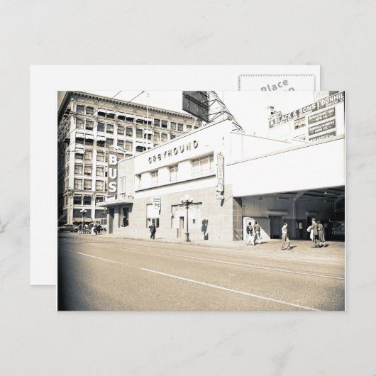 Oud Greyhound Depot Briefkaart (Voorkant / Achterkant)