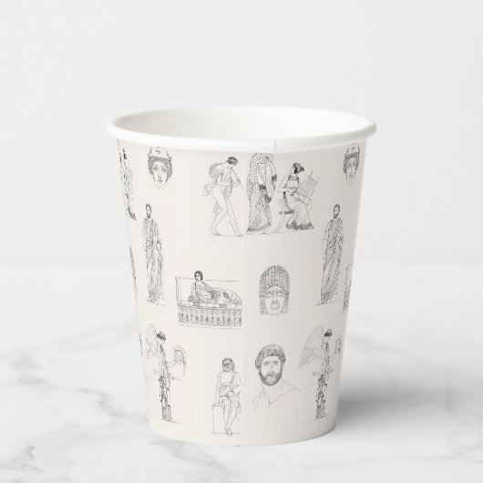 Oud Griekenland Klassiek Grieks Geschiedspatroon Papieren Bekers (Rechts)