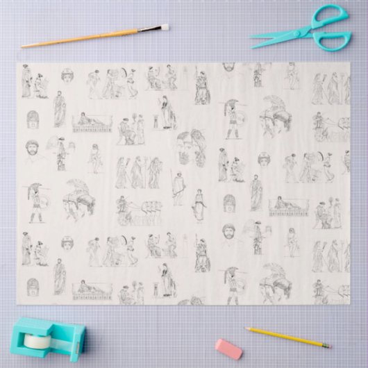 Oud Griekenland Klassiek Grieks Geschiedspatroon Tissuepapier (Craft)