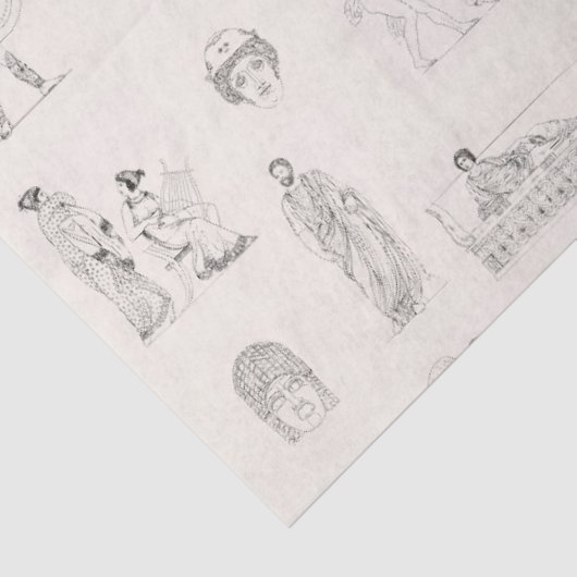 Oud Griekenland Klassiek Grieks Geschiedspatroon Tissuepapier (Detail)