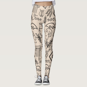 Oud-Griekenland Lijnkunstpatroon Leggings