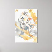 Oud Grieks man omgeven door goudmarmer Canvas Afdruk (Voorkant)