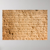 oud Grieks schrijven gegrift op steen Poster (Voorkant)