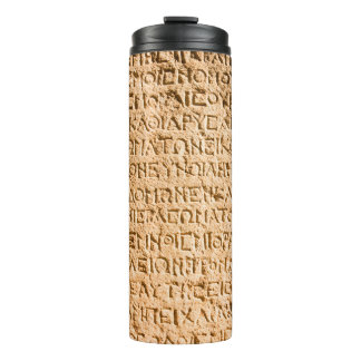 oud Grieks schrijven gegrift op steen Thermosbeker