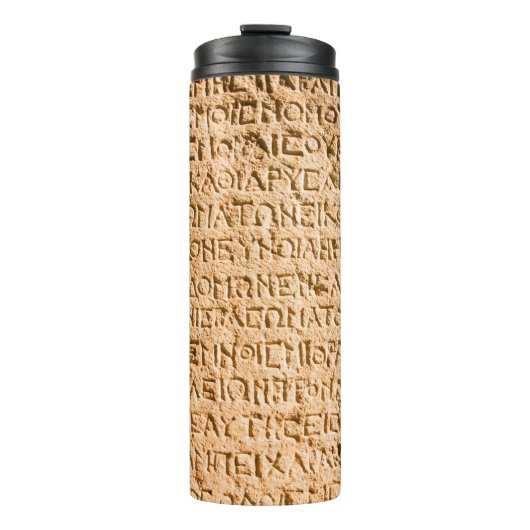 oud Grieks schrijven gegrift op steen Thermosbeker (Voorkant)