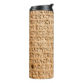 oud Grieks schrijven gegrift op steen Thermosbeker (Gedraaid links)