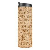 oud Grieks schrijven gegrift op steen Thermosbeker (Geroteerd rechts)