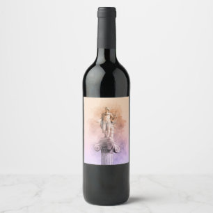 Oud-Grieks standbeeld Wijnlabel - Klassieke kunst Wijn Etiket