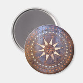 oud grieks symbool van hout etnisch zonnetodig mot magneet (Voorkant / Achterkant)