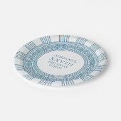 Oud-Grieks thema verjaardagsfeest in blauw Papieren Bordje (Gekanteld)