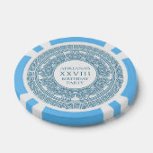 Oud-Grieks themafeest met blauwe patroon Poker Chips (Enkel)