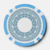 Oud-Grieks themafeest met blauwe patroon Poker Chips (Achterkant)