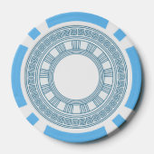 Oud-Grieks themafeest met blauwe patroon Poker Chips (Achterkant)