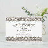 Oud-Grieks toga-verjaardagsfeest met fries Kaart (Staand voorkant)
