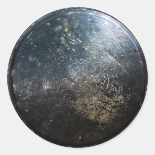 Oud Grieks Trojaans Schild Buckler Escutcheon Pal Ronde Sticker (Voorkant)