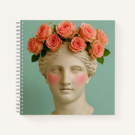Oud Griekse bloem Vrouw Notitieboek. Notitieboek