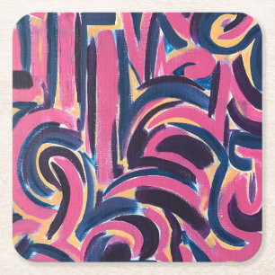 Oud-Griekse Graffiti-Handgeschilderde Abstracte Ku Kartonnen Onderzetters