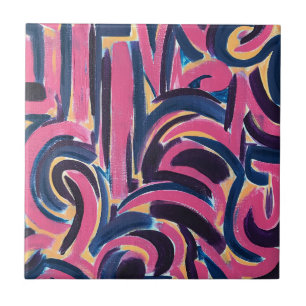 Oud-Griekse Graffiti-Handgeschilderde Abstracte Ku Tegeltje