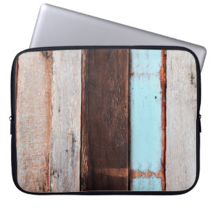 Oud grijs gehouten mapje, zwart, blanco, bord laptop sleeve