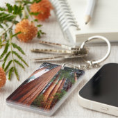 Oud-groeislijm Sequoia Redwood-bomen Sleutelhanger (Voorkant Rechts)