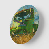 Oud groen Boerderij Vrachtwagen en veld Ronde Klok (Hoek)