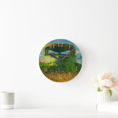 Oud groen Boerderij Vrachtwagen en veld Ronde Klok (Huis)