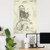 Oud Groenachtig | Fotografisch camera patent Poster (Thuiskantoor)