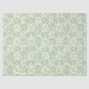 Oud Groenblauw Traliewerk met Bloemrijke Klimplant Tissuepapier