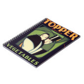 Oud Groente Top Label, Art Deco Romance Notitieboek (Linkerzijde)