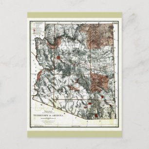Oud Grondgebied 1887 van de Kaart van Arizona