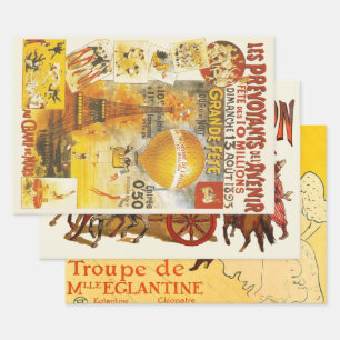 Oud Groot Feest Kermis Parijs Poster Inpakpapier Vel