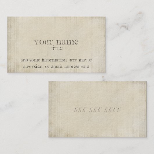 Oud Grungy Papier Visitekaartje (Voorkant / Achterkant)