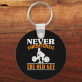Oud Guy Bodybuilding Opa Gym Opa Opa Weeg Sleutelhanger (Voorkant)