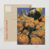 OUD Halloween Briefkaart, Retro Witchery Briefkaart (Voorkant / Achterkant)