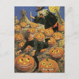 OUD Halloween Briefkaart, Retro Witchery Briefkaart