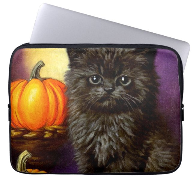 Oud Halloween Kitten Laptop Sleeve (Voorkant)