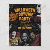 Oud Halloween Kostuumfeest, Bewerkbare Halloween Briefkaart (Voorkant)