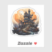 Oud Halloween Spooky Haunted House Sticker (Vel)