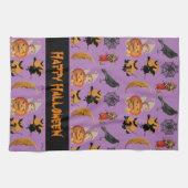 Oud Halloweenpatroon decoratieve keuken Theedoek (Horizontaal)