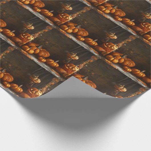 Oud Happy Halloween Home Collectie Cadeaupapier (Hoek)