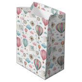 Oud hete luchtballonpatroon (1) medium cadeauzakje (Achterkant Gekanteld)