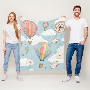 Oud hete luchtballonpatroon (2) fleece deken