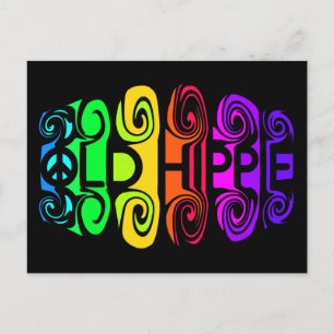 OUD HIPPIE-briefkaart, pas aan Briefkaart