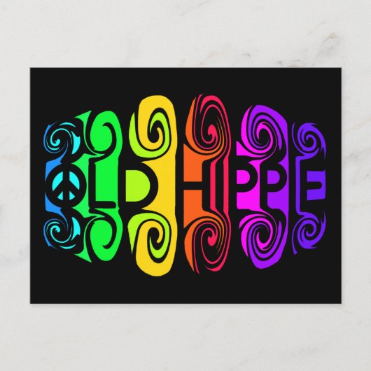 OUD HIPPIE-briefkaart, pas aan Briefkaart (Voorkant)