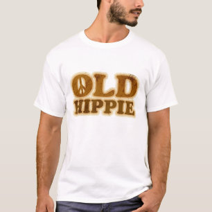Oud hippie-vredesteken t-shirt