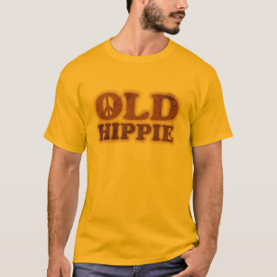Oud hippie-vredesteken t-shirt
