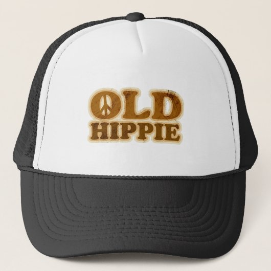 Oud hippie-vredesteken trucker pet (Voorkant)