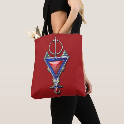 oud historisch stamboek berber jewelry signe tote bag (Dichtbij)