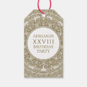 Oud-historisch verjaardagsfeest thema cadeaulabel (Voorkant)