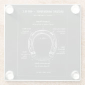 Oud Hoefijzerdiagram Glazen Onderzetter (Achterkant)
